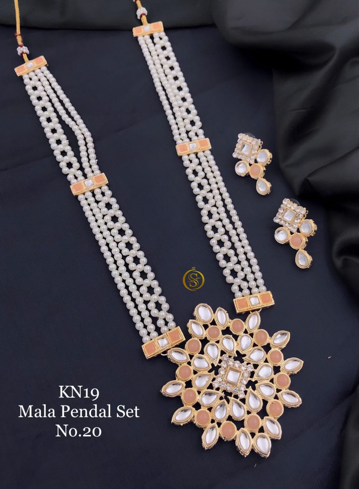 Kn 19 Kundan Pearl Mala Pendal Set Wholesale Shop In Surat
